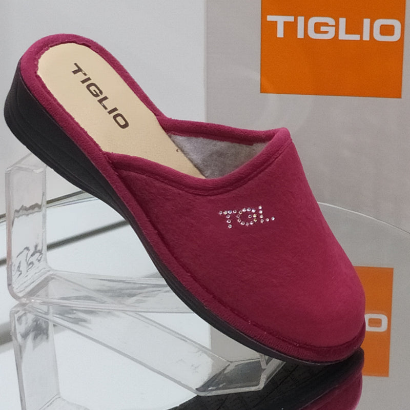 TIGLIO - Pantofole/Ciabatte Invernali Donna// Tomaia Felpata // Suola In Gomma
