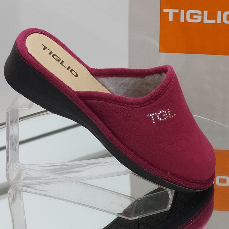 TIGLIO - Pantofole/Ciabatte Invernali Donna// Tomaia Felpata // Suola In Gomma