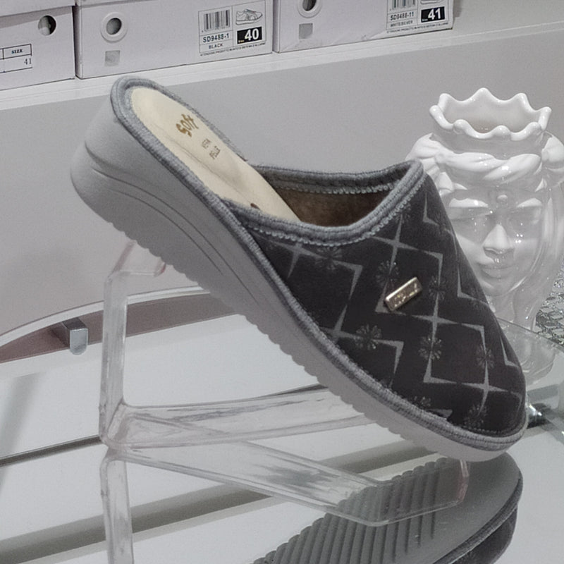 Ciabò 1099/COLONIA - Pantofole Ciabatte Invernali Donna // Plantare In Vera Pelle // Made In Italy // Suola In Gomma No Flessibile