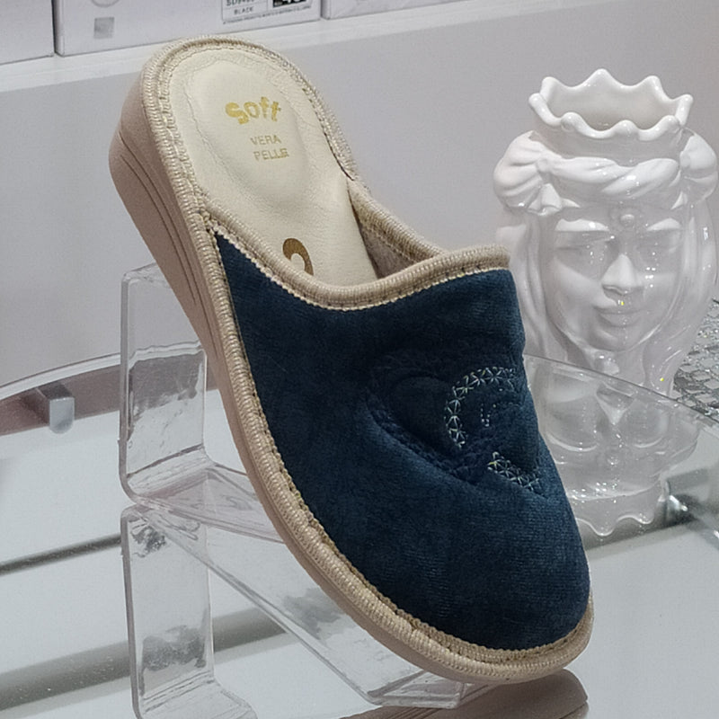 Ciabò 1099/4028 - Pantofole Ciabatte Invernali Donna // Plantare In Vera Pelle // Made In Italy // Suola In Gomma No Flessibile