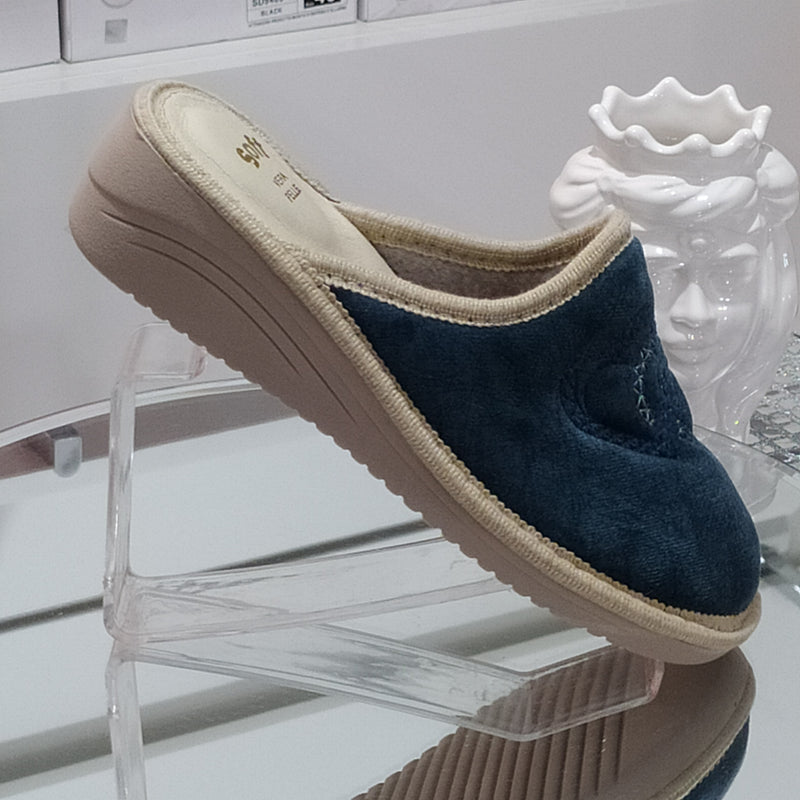 Ciabò 1099/4028 - Pantofole Ciabatte Invernali Donna // Plantare In Vera Pelle // Made In Italy // Suola In Gomma No Flessibile