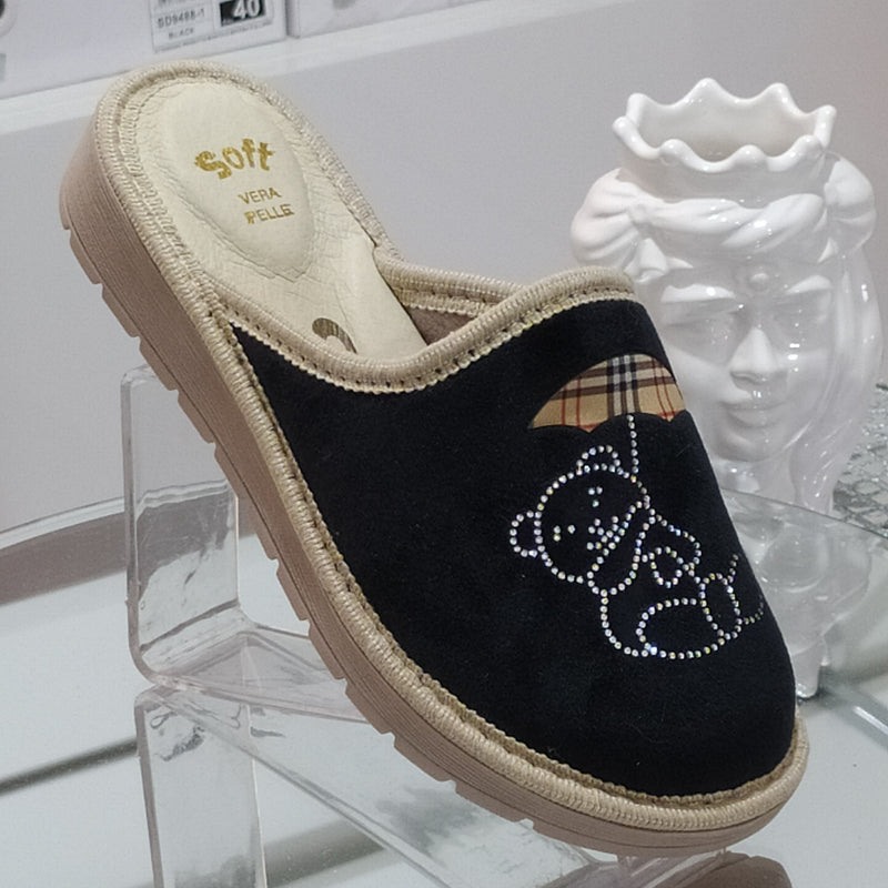 Ciabò LIRA/4053 - Pantofole Ciabatte Invernali Donna // Plantare In Vera Pelle // Made In Italy // Suola In Gomma No Flessibile