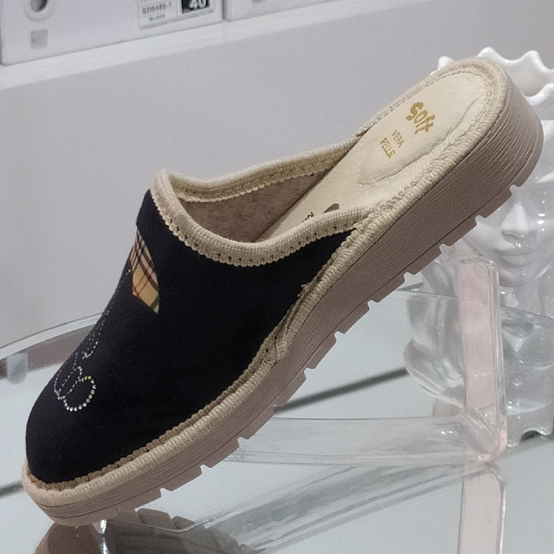Ciabò LIRA/4053 - Pantofole Ciabatte Invernali Donna // Plantare In Vera Pelle // Made In Italy // Suola In Gomma No Flessibile