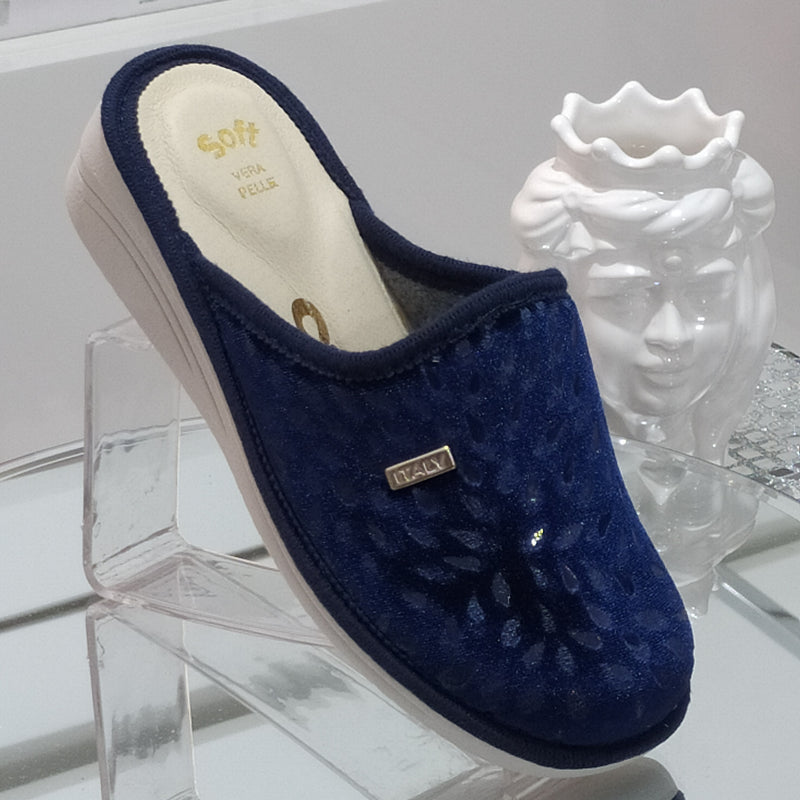 Ciabò 1099/CHEROKEE - Pantofole Ciabatte Invernali Donna // Plantare In Vera Pelle // Made In Italy // Suola In Gomma No Flessibile