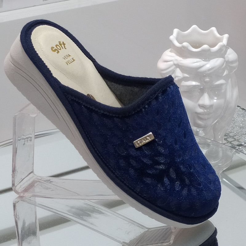 Ciabò 1099/CHEROKEE - Pantofole Ciabatte Invernali Donna // Plantare In Vera Pelle // Made In Italy // Suola In Gomma No Flessibile