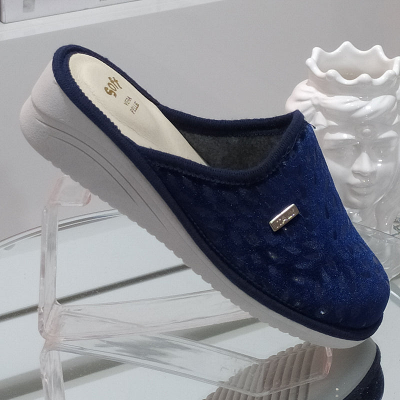 Ciabò 1099/CHEROKEE - Pantofole Ciabatte Invernali Donna // Plantare In Vera Pelle // Made In Italy // Suola In Gomma No Flessibile