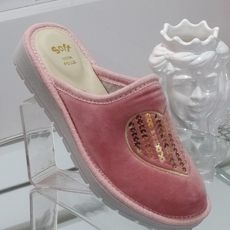 Ciabò LIRA/4055 - Pantofole Ciabatte Invernali Donna // Plantare In Vera Pelle // Made In Italy // Suola In Gomma No Flessibile