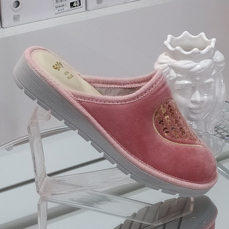 Ciabò LIRA/4055 - Pantofole Ciabatte Invernali Donna // Plantare In Vera Pelle // Made In Italy // Suola In Gomma No Flessibile