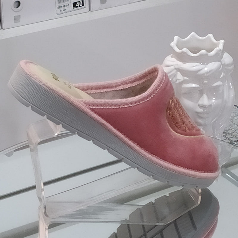 Ciabò LIRA/4055 - Pantofole Ciabatte Invernali Donna // Plantare In Vera Pelle // Made In Italy // Suola In Gomma No Flessibile