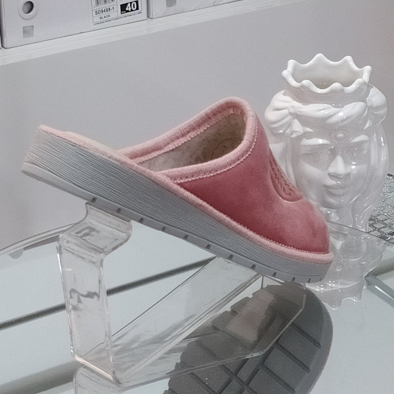 Ciabò LIRA/4055 - Pantofole Ciabatte Invernali Donna // Plantare In Vera Pelle // Made In Italy // Suola In Gomma No Flessibile
