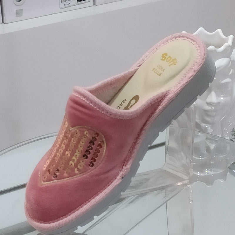 Ciabò LIRA/4055 - Pantofole Ciabatte Invernali Donna // Plantare In Vera Pelle // Made In Italy // Suola In Gomma No Flessibile