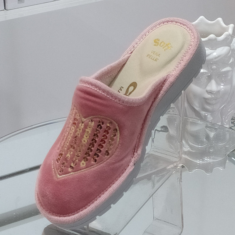Ciabò LIRA/4055 - Pantofole Ciabatte Invernali Donna // Plantare In Vera Pelle // Made In Italy // Suola In Gomma No Flessibile