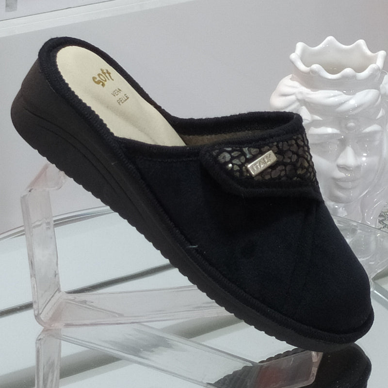Ciabò 1099/198 - Pantofole Ciabatte Invernali Donna // Plantare In Vera Pelle // Made In Italy // Suola In Gomma No Flessibile