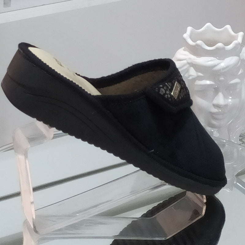Ciabò 1099/198 - Pantofole Ciabatte Invernali Donna // Plantare In Vera Pelle // Made In Italy // Suola In Gomma No Flessibile