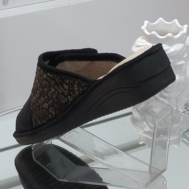 Ciabò 1099/198 - Pantofole Ciabatte Invernali Donna // Plantare In Vera Pelle // Made In Italy // Suola In Gomma No Flessibile