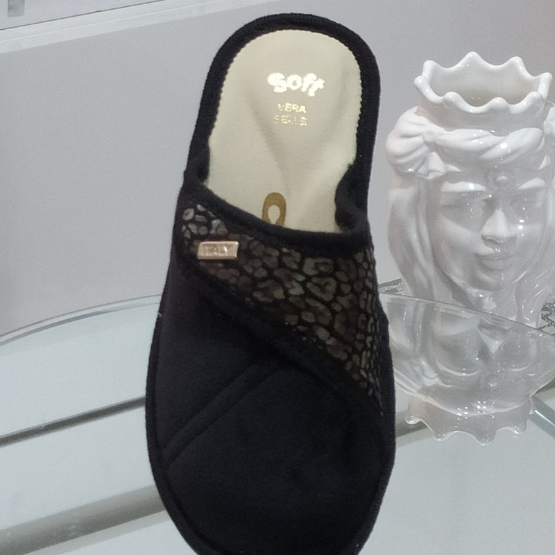 Ciabò 1099/198 - Pantofole Ciabatte Invernali Donna // Plantare In Vera Pelle // Made In Italy // Suola In Gomma No Flessibile