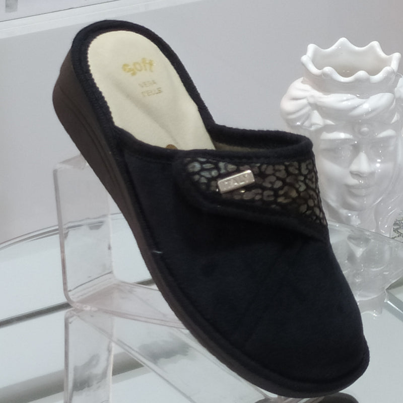Ciabò 1099/198 - Pantofole Ciabatte Invernali Donna // Plantare In Vera Pelle // Made In Italy // Suola In Gomma No Flessibile