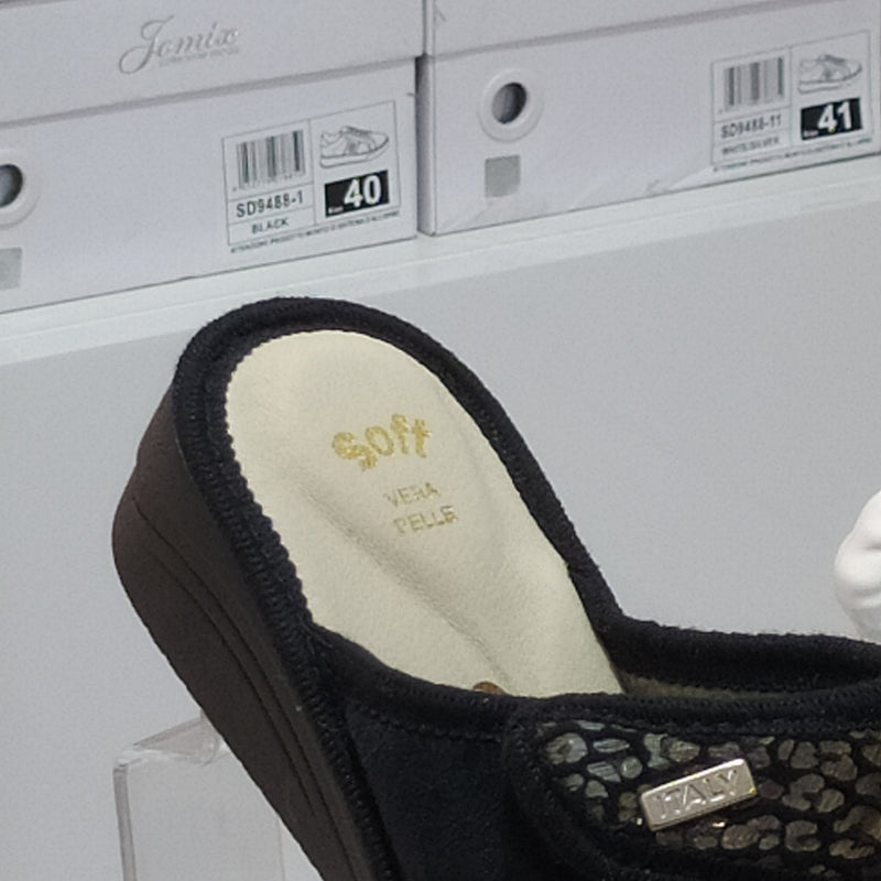 Ciabò 1099/198 - Pantofole Ciabatte Invernali Donna // Plantare In Vera Pelle // Made In Italy // Suola In Gomma No Flessibile