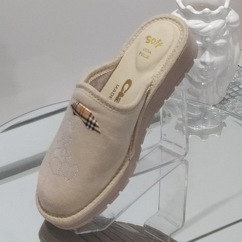 Ciabò LIRA/4053 - Pantofole Ciabatte Invernali Donna // Plantare In Vera Pelle // Made In Italy // Suola In Gomma No Flessibile