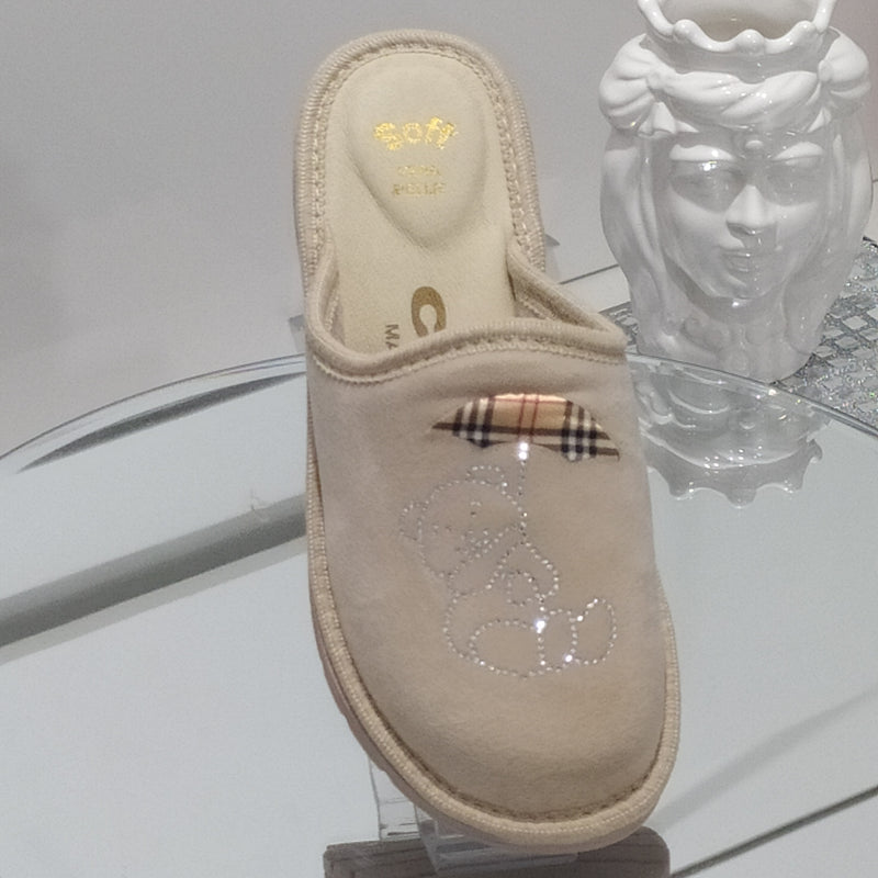 Ciabò LIRA/4053 - Pantofole Ciabatte Invernali Donna // Plantare In Vera Pelle // Made In Italy // Suola In Gomma No Flessibile