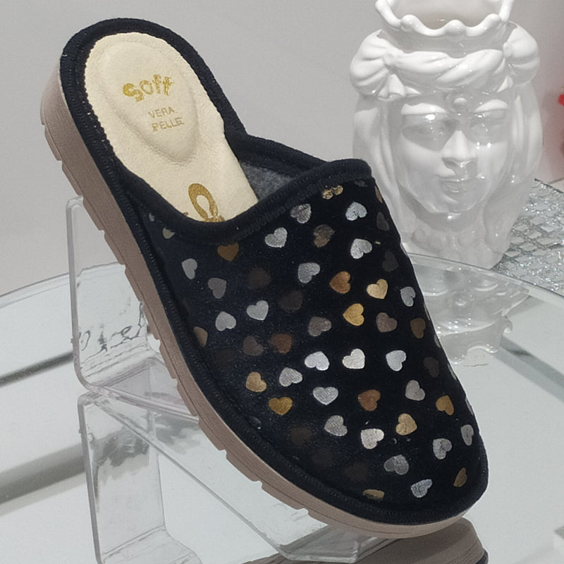 Ciabò LIRA/SANGRIA - Pantofole Ciabatte Invernali Donna // Plantare In Vera Pelle // Made In Italy // Suola In Gomma No Flessibile