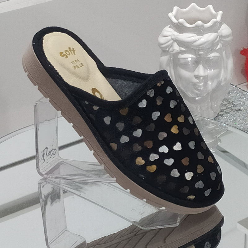 Ciabò LIRA/SANGRIA - Pantofole Ciabatte Invernali Donna // Plantare In Vera Pelle // Made In Italy // Suola In Gomma No Flessibile