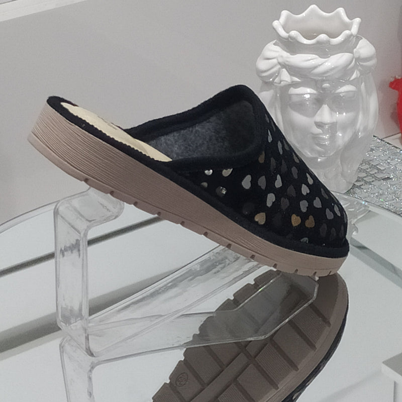 Ciabò LIRA/SANGRIA - Pantofole Ciabatte Invernali Donna // Plantare In Vera Pelle // Made In Italy // Suola In Gomma No Flessibile