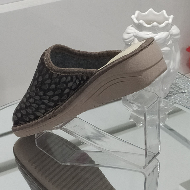 Ciabò 1099/CHEROKEE - Pantofole Ciabatte Invernali Donna // Plantare In Vera Pelle // Made In Italy // Suola In Gomma No Flessibile