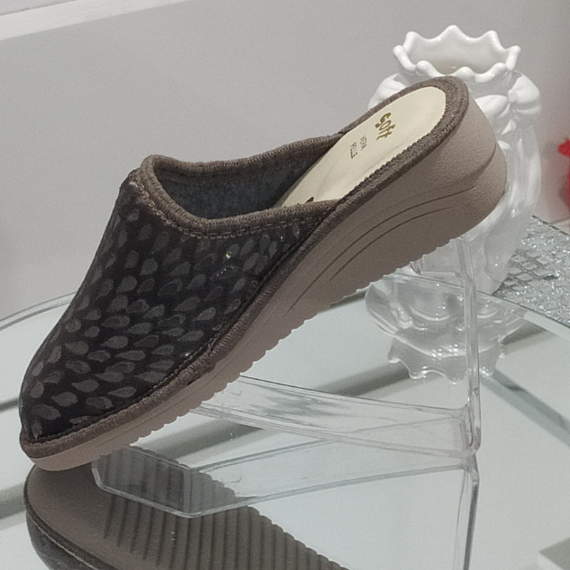 Ciabò 1099/CHEROKEE - Pantofole Ciabatte Invernali Donna // Plantare In Vera Pelle // Made In Italy // Suola In Gomma No Flessibile