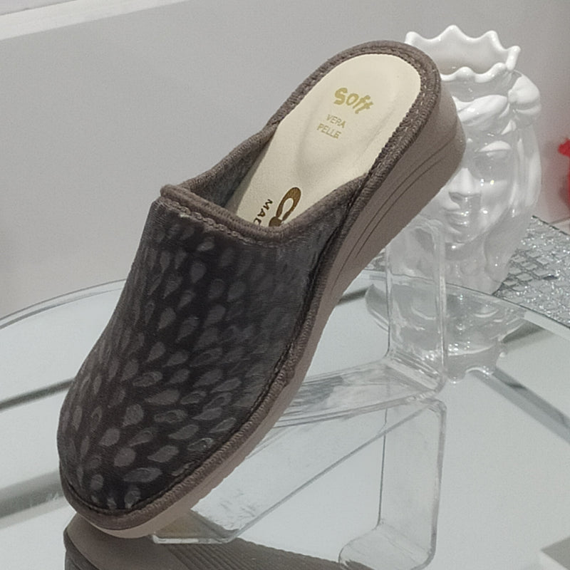 Ciabò 1099/CHEROKEE - Pantofole Ciabatte Invernali Donna // Plantare In Vera Pelle // Made In Italy // Suola In Gomma No Flessibile