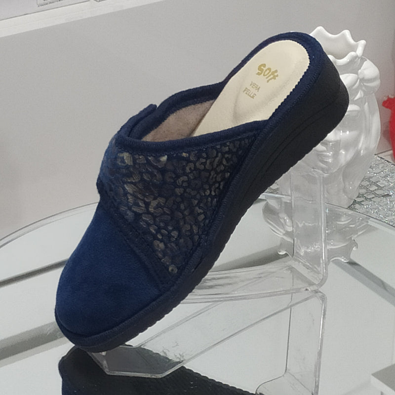 Ciabò 1099/198 - Pantofole Ciabatte Invernali Donna // Plantare In Vera Pelle // Made In Italy // Suola In Gomma No Flessibile
