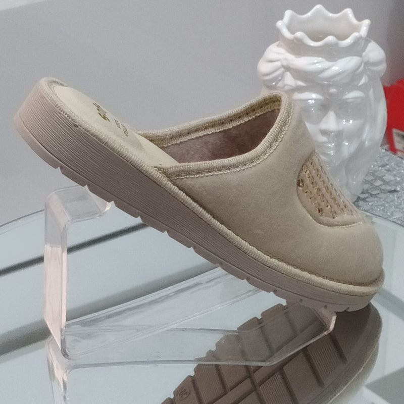Ciabò LIRA/4055 - Pantofole Ciabatte Invernali Donna // Plantare In Vera Pelle // Made In Italy // Suola In Gomma No Flessibile