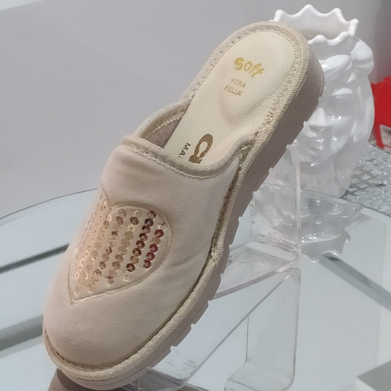 Ciabò LIRA/4055 - Pantofole Ciabatte Invernali Donna // Plantare In Vera Pelle // Made In Italy // Suola In Gomma No Flessibile