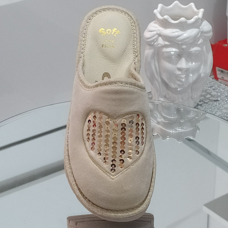 Ciabò LIRA/4055 - Pantofole Ciabatte Invernali Donna // Plantare In Vera Pelle // Made In Italy // Suola In Gomma No Flessibile