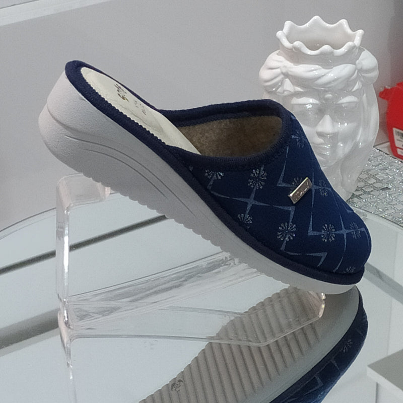 Ciabò 1099/COLONIA - Pantofole Ciabatte Invernali Donna // Plantare In Vera Pelle // Made In Italy // Suola In Gomma No Flessibile