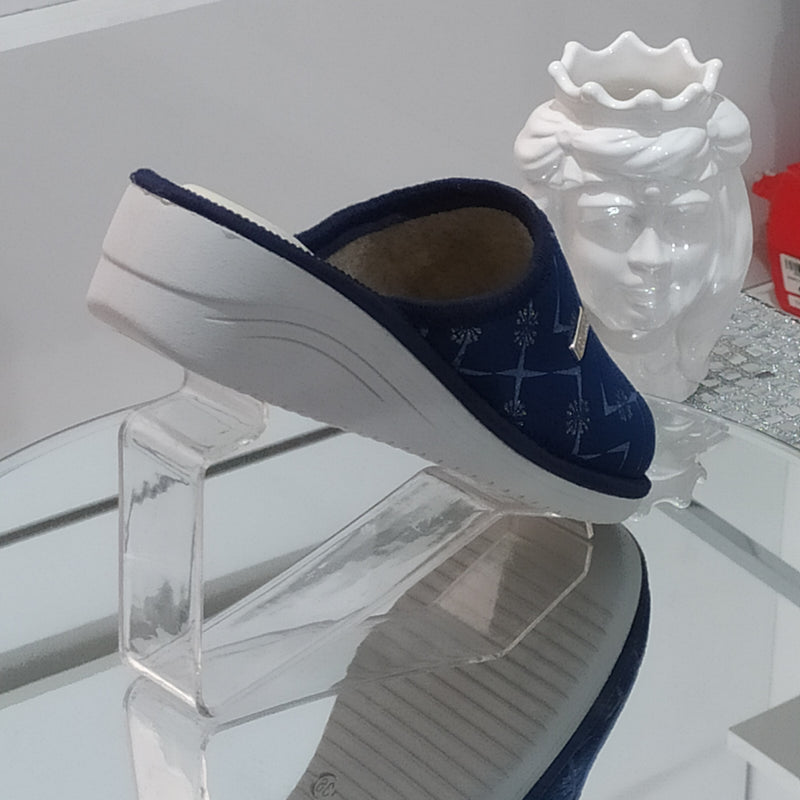 Ciabò 1099/COLONIA - Pantofole Ciabatte Invernali Donna // Plantare In Vera Pelle // Made In Italy // Suola In Gomma No Flessibile