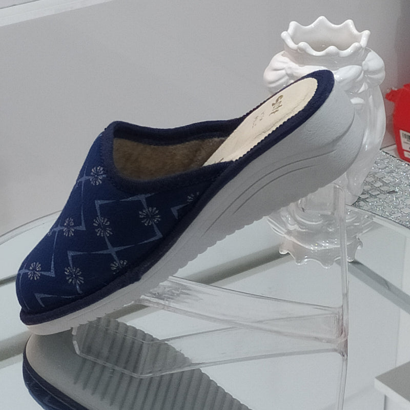 Ciabò 1099/COLONIA - Pantofole Ciabatte Invernali Donna // Plantare In Vera Pelle // Made In Italy // Suola In Gomma No Flessibile