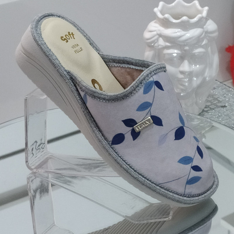 Ciabò 1099/DANA - Pantofole Ciabatte Invernali Donna // Plantare In Vera Pelle // Made In Italy // Suola In Gomma No Flessibile