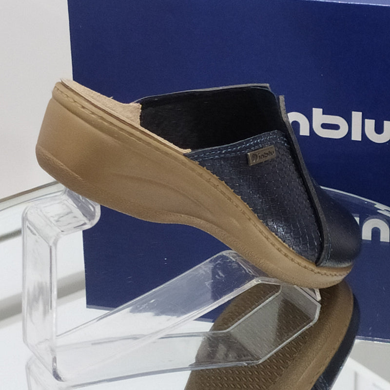 INBLU - Pantofole Ciabatte Invernali // Elastico Centrale // Plantare In Vera Pelle SOFT Anatomico