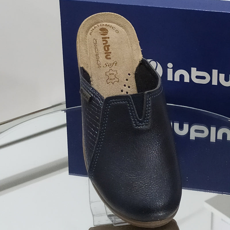 INBLU - Pantofole Ciabatte Invernali // Elastico Centrale // Plantare In Vera Pelle SOFT Anatomico