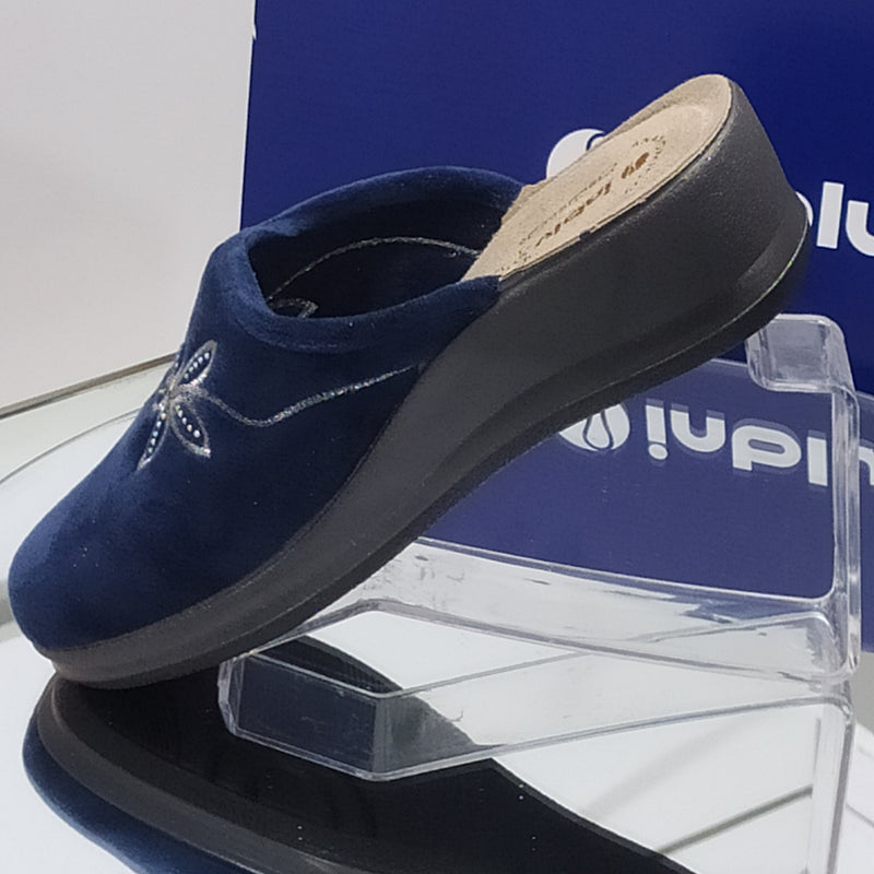 INBLU - Pantofole Ciabatte Invernali // Dettagli Ricami e Strass // Plantare In Vera Pelle SOFT Anatomico
