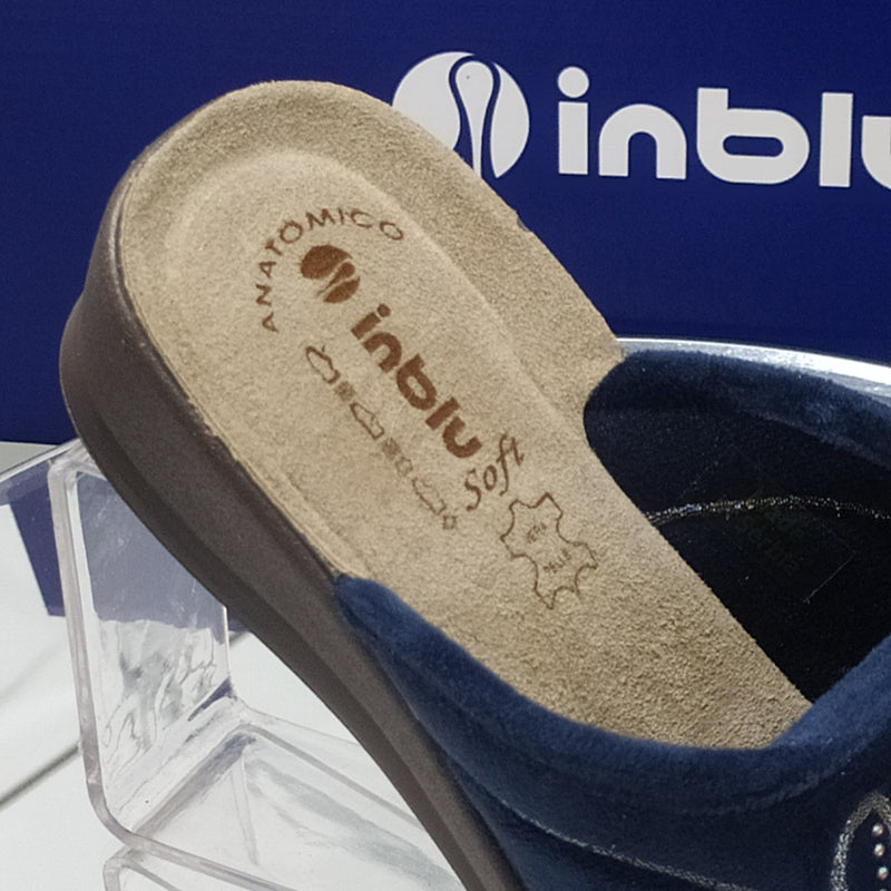 INBLU - Pantofole Ciabatte Invernali // Dettagli Ricami e Strass // Plantare In Vera Pelle SOFT Anatomico