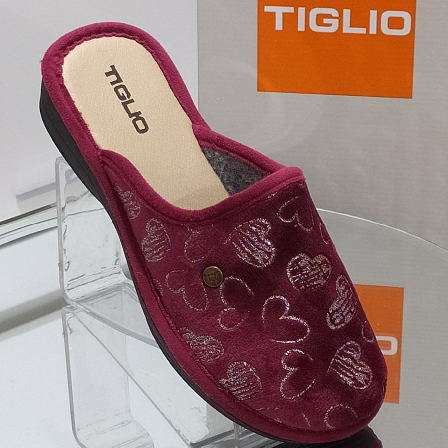 TIGLIO Italia ciabatte chiuse tessuto inverno sottopiede pelle antiscivolo 2841