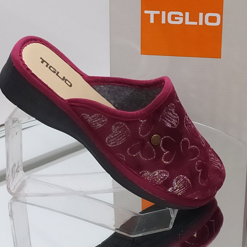 TIGLIO - Pantofole/Ciabatte Invernali Donna// Tomaia Felpata // Suola In Gomma