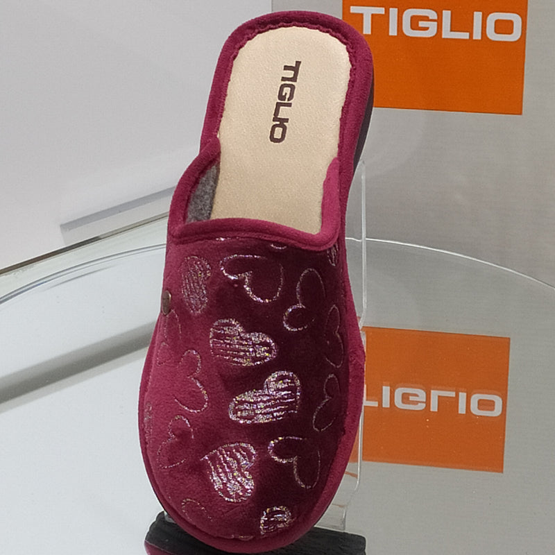 TIGLIO - Pantofole/Ciabatte Invernali Donna// Tomaia Felpata // Suola In Gomma