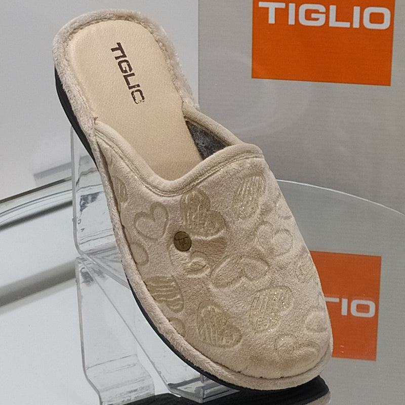 TIGLIO - Pantofole/Ciabatte Invernali Donna// Tomaia Felpata // Suola In Gomma