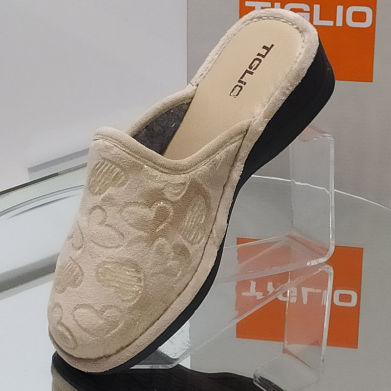 TIGLIO - Pantofole/Ciabatte Invernali Donna// Tomaia Felpata // Suola In Gomma