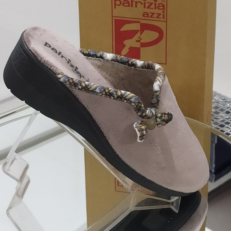 PATRIZIA AZZI - Pantofole/Ciabatte Invernali Donna // Tessuto Felpato // Suola In Gomma No Flessibile