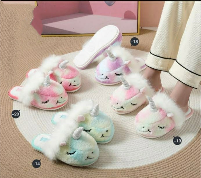 JOMIX - Pantofoline/Ciabatte Unicorno Donna Inverno Tessuto Felpato Morbido Con Suola In Gomma