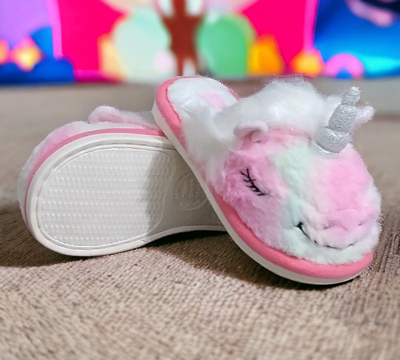JOMIX - Pantofole/Ciabatte Donna Inverno Unicorno Tessuto Felpato Morbido Con Suola In Gomma